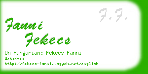 fanni fekecs business card